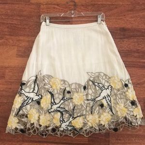 Anthropologie embroidered skirt